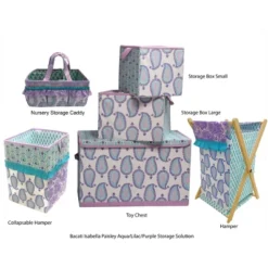 Bacati - Isabella Paisley Aqua/Lilac/Purple Collapsible Laundry Hamper 10 Bacati - Isabella Paisley Aqua/Lilac/Purple Collapsible Laundry Hamper -Baby Products Store GUEST a5030de7 4635 4ed0 9e5c 0087363ac755 1