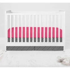 Bacati - Love Black Fuschia 10 Pc Crib Bedding Set With Long Rail Guard Cover -Baby Products Store GUEST aea1d22a a67a 44c8 88e1 92cc8e52fad1