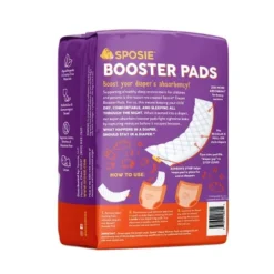 Sposie Booster Pads With Adhesive For Overnight Diaper Leak Protection - 28ct