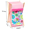 Bacati - Botanical Pink Laundry Hamper With Wooden Frame