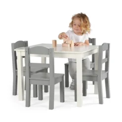 5pc Kids' Wood Table And Chair Set White/Gray - Humble Crew -Baby Products Store GUEST b250b1e5 b6d0 4843 bd95 97df8b0d8c7e