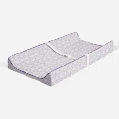 Bacati - Floral Quilted Muslin Changing Pad Cover Lilac