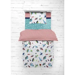 Bacati - Airspace Aqua Navy Green Red 4 Pc Toddler Bedding Set -Baby Products Store GUEST b4c89977 3b08 4862 9eba 37004b6b55cf