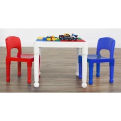 3pc 2 In 1 Square Activity Table With 2 Chairs Blue/Red - Humble Crew -Baby Products Store GUEST b590a766 002a 4b7f a59d ecc81694b07e