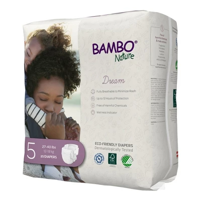 Bambo Nature Baby Diapers, Heavy Absorbency, Eco-Friendly, Size 5, 25 Count, 3 Packs, 75 Total 5 Bambo Nature Baby Diapers, Heavy Absorbency, Eco-Friendly, Size 5, 25 Count, 3 Packs, 75 Total - Image 3