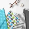 Bacati - Elephants Aqua/Lime/Gray 4 Pc Toddler Bedding Set