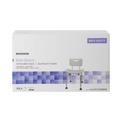 McKesson Bath Bench With Removable Back Shower Chair, 1 Count 4 McKesson Bath Bench With Removable Back Shower Chair, 1 Count - Image 2