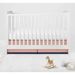 Bacati - Olivia Coral Navy 6 Pc Crib Bedding Set With Long Rail Guard Cover -Baby Products Store GUEST caaf4aac 52b3 4af7 8170 a07af1046f09