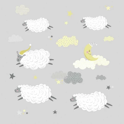 RoomMates Counting Sheep Peel And Stick Wall Decal 5 RoomMates Counting Sheep Peel And Stick Wall Decal - Image 3