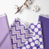 Bacati - MixNMatch Purple Chevron Dots 3 Pc Toddler Sheet Set