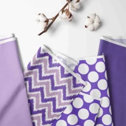 Bacati - MixNMatch Purple Chevron Dots 3 Pc Toddler Sheet Set