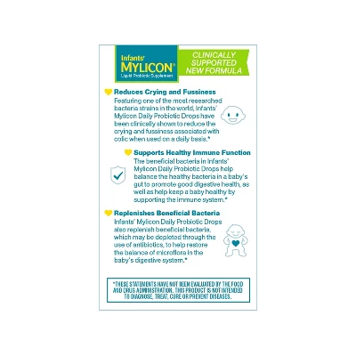 Mylicon Daily Probiotic Colic Drops - 0.28 Fl Oz 5 Mylicon Daily Probiotic Colic Drops - 0.28 Fl Oz - Image 3
