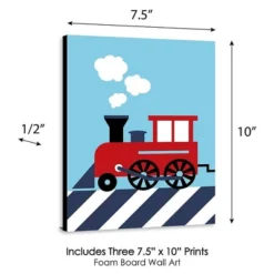 Big Dot Of Happiness Railroad Crossing - Steam Train Baby Boy Nursery Wall Art And Kids Room Decor - Gift Ideas - 7.5 X 10 Inches - Set Of 3 Prints -Baby Products Store GUEST de7d2486 0381 4b29 9ae7 d3964cd01f0e