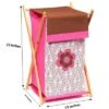 Bacati - Damask Pink/Choco Laundry Hamper With Wooden Frame