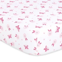 The Peanutshell Pink Butterfly 4-Pack Crib Fitted Sheet Set In Pink/White -Baby Products Store GUEST e1b3aac5 fcf8 419e a1ad ca899d7d7bb6