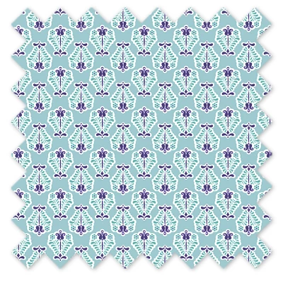 Bacati - Isabella Paisley Aqua/Lilac/Purple Floret Crib/Toddler Bed Skirt 3 Bacati - Isabella Paisley Aqua/Lilac/Purple Floret Crib/Toddler Bed Skirt