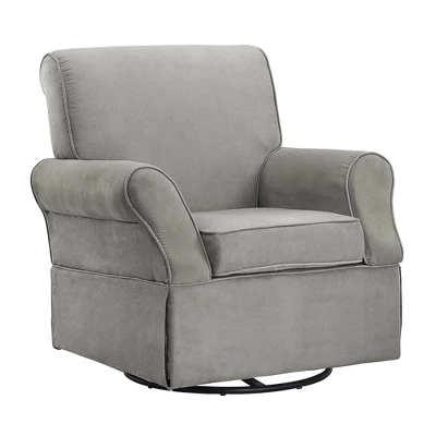 Baby Relax Emmie Swivel Glider & Ottoman Set - Gray Microfiber 5 Baby Relax Emmie Swivel Glider & Ottoman Set - Gray Microfiber - Image 3