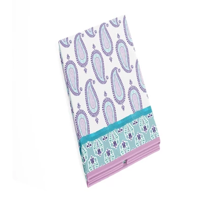 Bacati - Isabella Paisley Aqua/Lilac/Purple Collapsible Laundry Hamper 4 Bacati - Isabella Paisley Aqua/Lilac/Purple Collapsible Laundry Hamper - Image 2