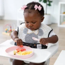 Bumkins 2pc Minnie Mouse Feeding Set - Salmon Pink -Baby Products Store GUEST f00d452c d0bf 435a aa62 9e4269c1b41c
