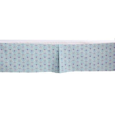 Bacati - Isabella Paisley Aqua/Lilac/Purple Floret Crib/Toddler Bed Skirt 4 Bacati - Isabella Paisley Aqua/Lilac/Purple Floret Crib/Toddler Bed Skirt - Image 2