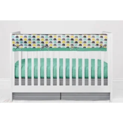 Bacati - Elephants Mint/Yellow/Gray 10 Pc Crib Bedding Set With Long Rail Guard Cover -Baby Products Store GUEST f76db648 64fe 4356 b399 51eeb8393537