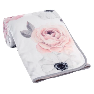 Lambs & Ivy Floral Garden Watercolor Floral Pink Ultra Soft Baby Blanket 5 Lambs & Ivy Floral Garden Watercolor Floral Pink Ultra Soft Baby Blanket - Image 3